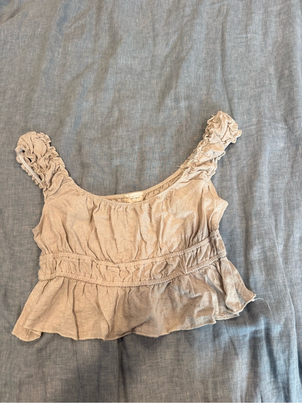 Altar'd State Beige Ruffle Strap Camisole